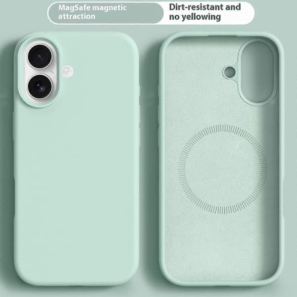 iPhone 17 cover kompatibelt med MagSafe flydende silikone PC-telefoncover Light green Light Green