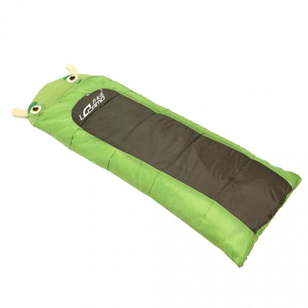 Campingpaket för barn utomhus, täcke, sovsäck med förvaringsväska, grön
