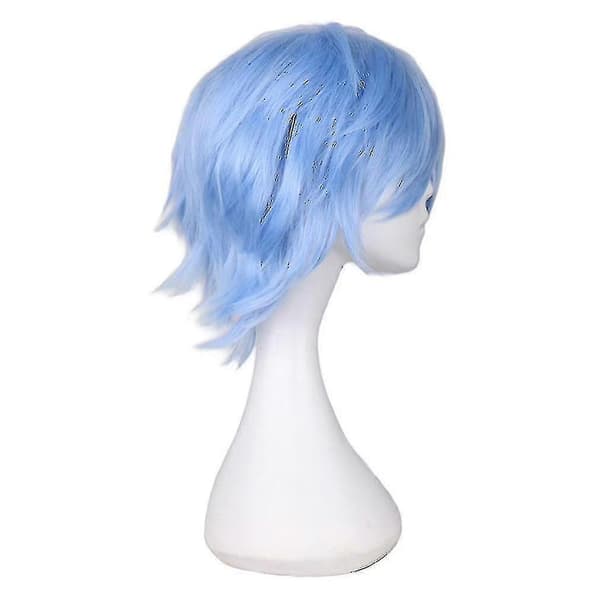[RM] Moderne kort lige cosplay-kostumeparyk til mænd light blue