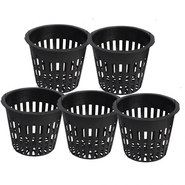 5x Plastnät Koppar Krukor Korg Aeroponisk Hydroponisk Plantering Odling Svart A