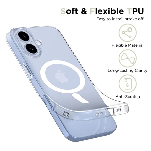 [RM]Tech-Protect Mobilskal til iPhone 17 Magsafe Flexair - Clear Transparent 50