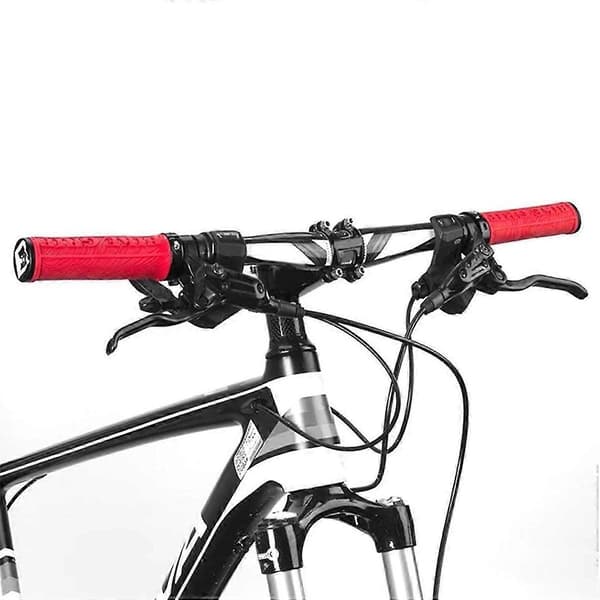 Gummi Cykelstyrgreb Bløde 3D Anti-Slip Lock-On Styr Cykeltilbehør (Rød)