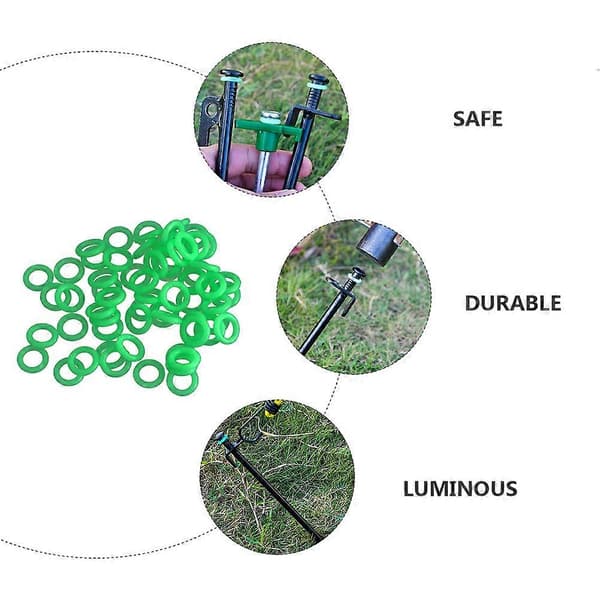 [RM]Fluorescerende ringe Campingteltpløkring til advarsel 200 stk. grøn