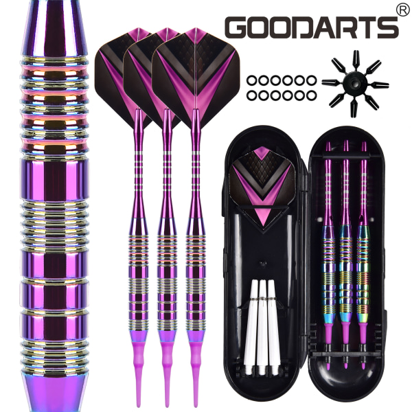 GOODARTS Mjuka Dartpilar Set Färgglada Dartpilar Nål med Skydd purple