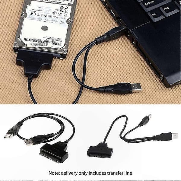 USB 2.0 til SATA Harddisk Adapterkabel til Dual Port Højhastigheds Dataoverførsel