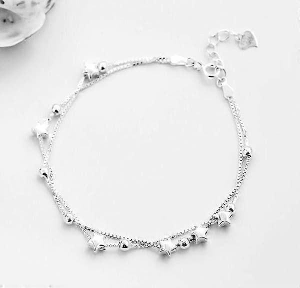 (platina) Armband med pärlor och stjärnor för kvinnor