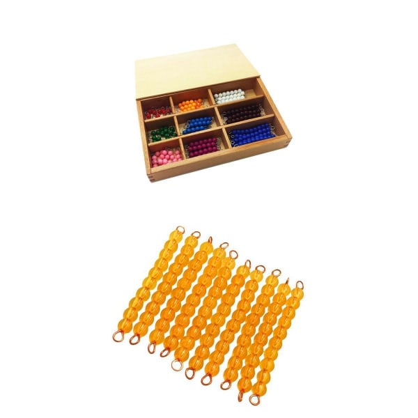 Montessori Math Material Number 1-10 Bead Bar Kids Early Educational Toy