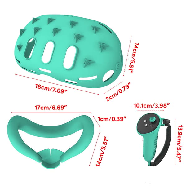 Komplett 7-delt tilbehørssæt til VR - cover, håndkontrolgreb, Rocker Cover, Face Covers, Beskyttelse Black 0.26