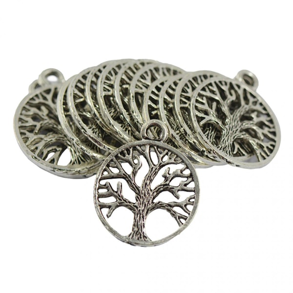 30st Tree of Life hängsmycke antiksilver för smyckestillverkning