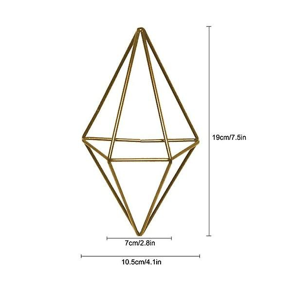 Järn Blomkruka Växtställ Inomhus Hängande Planteringskärl Geometrisk Vas Väggdekor Behållare Suckulenter Växtkruka Gold