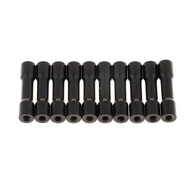 10x M3 Distanskolonn Aluminium Distans för RC Quadcopter Drönare Svart