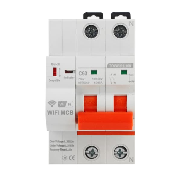 [RM]WiFi-afbryder Intelligent 2P DIN-skinne montering AC 230V til husholdningsfabrik TOWSM1-100