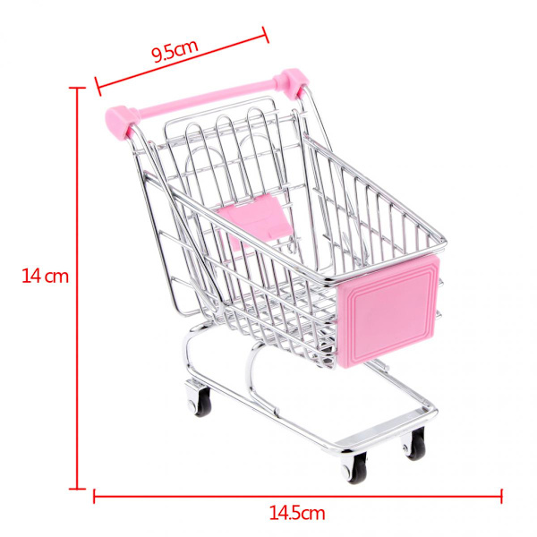 Mini Shoppingvagn Leksak Storlek M Rosa