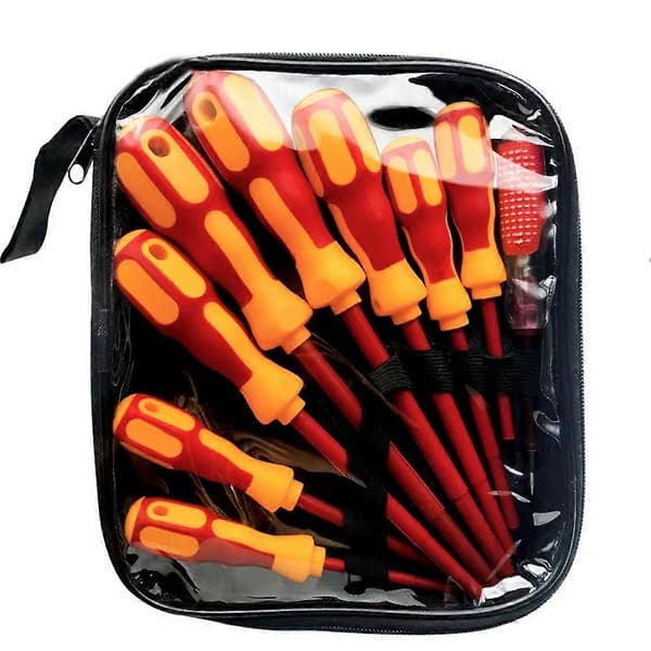 Magnetic Screwdriver Set Heavy Duty Manual Screwdriver Ergonomic -Head Screwdriver Plumxblossom Screwdriver RedYellow