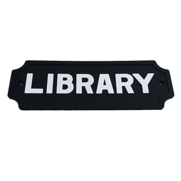 PVC Hem Dörrskylt Väggpanel Trädgårdsdekor BIBLIOTEK