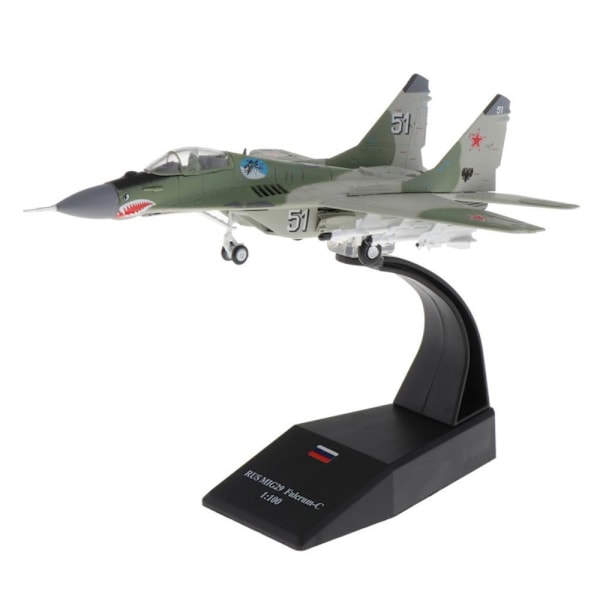 2x 1:100 MIG-29 Flygplan Armémodell Med Displayställ Dekor Samlarobjekt Del
