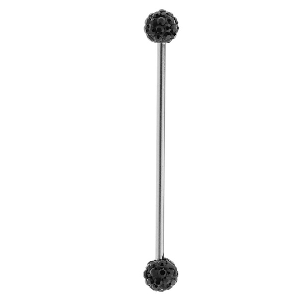 1st Rostfritt Stål Öra Tragus Hantel Tunga Bar Piercing Smycken Svart