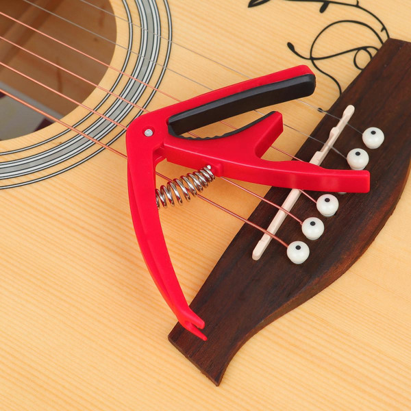 Snabbt Byte Kapodaster för Akustisk/Elektrisk Gitarr Ukulele Universal Röd