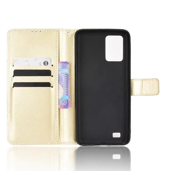 [RM] For Oukitel C25 Retro Crazy Horse-tekstur skinndeksel Gold