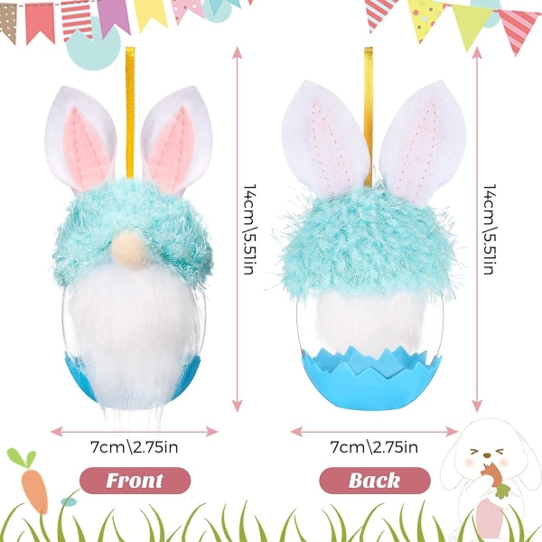 5 Stycken Påskäggsformade Förvaringsbehållare Burk Påskhare Tomtar Hängande Ornament