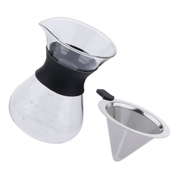 Kaffebryggare Set Häll Över Kaffebryggare + Koniskt Kaffefilter i Nät 200ml