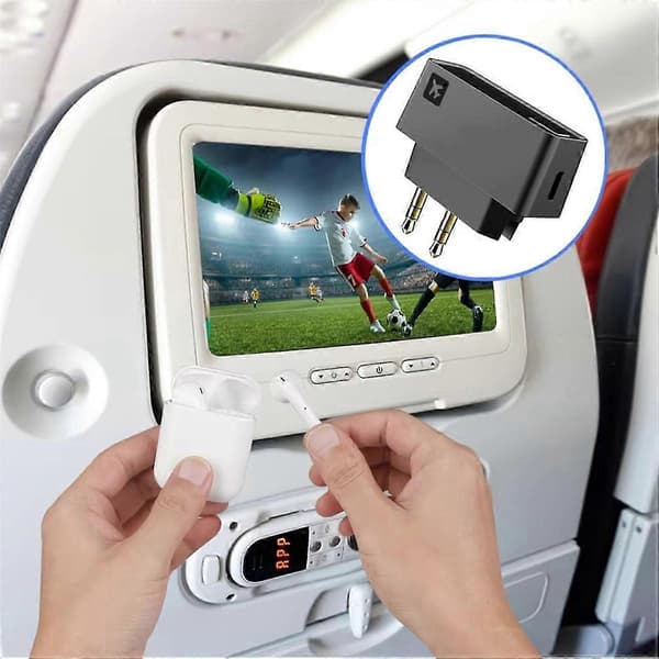 AK3046E Pro trådlös Bluetooth 5.0-adapter för flygplan, med HD/LL/adaptiv sändare för hörlurar