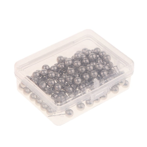 100 / 200 set 6mm Metall Kulhuvud Klämmor Kartmarkörer Markering Silver 100
