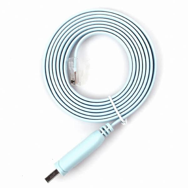 1,8 m USB til RJ45 og RS232 seriel adapterkabel til konsolforbindelser blue