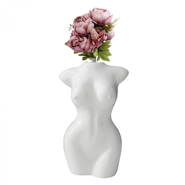 Kvinnlig Kropp Blomvas Kvinnlig Kropp Skulptur Heminredning Gåvor Vit