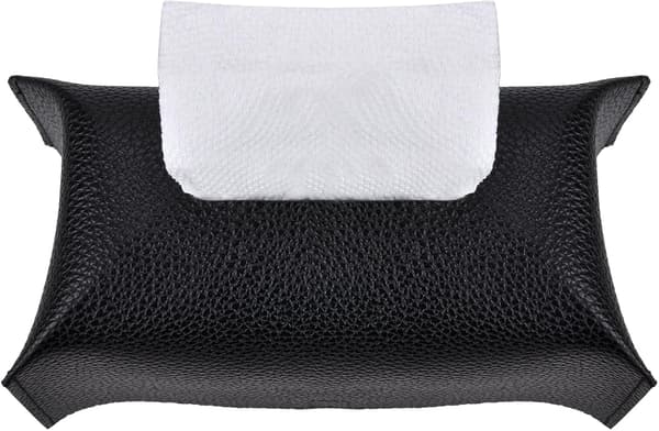 1 Piece (Black, 9.05x4.92x3.93 inches) Leather Tissue Box