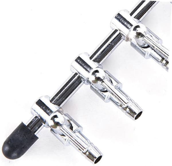 3-delars justeringsventilset för vattenrör, justeringsventil för akvarieluftslang, reglerventil, vattenrörsregleringsventil, 9,5*3 cm, silver, metallmaterial