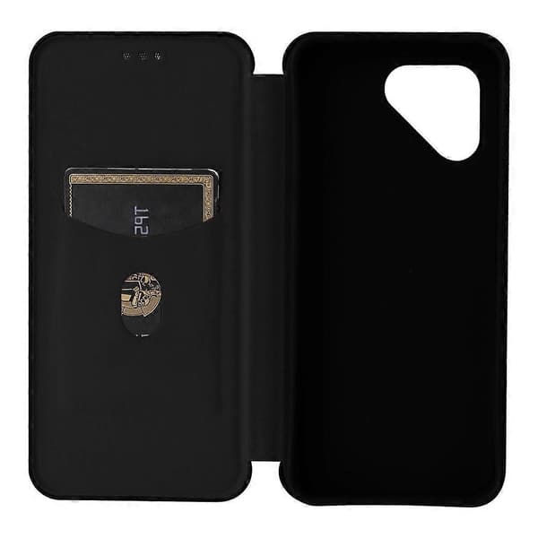 [RM] Kompatibelt etui til Fairphone 6 med kulfibertekstur, stødsikkert PU-lædercover Black