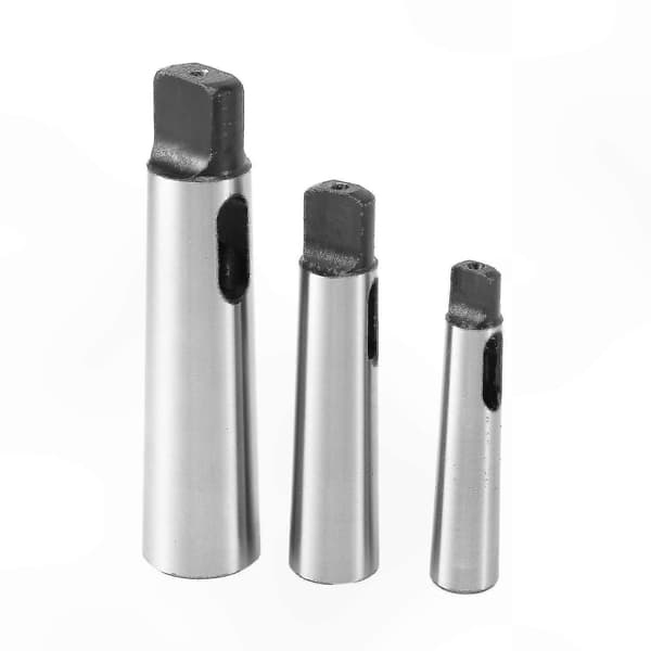 3-delt borchuck-reduseringshylsesett, MT1 til MT2, MT2 til MT3, MT3 til MT4 konisk adapter for boreverktøy gray  black