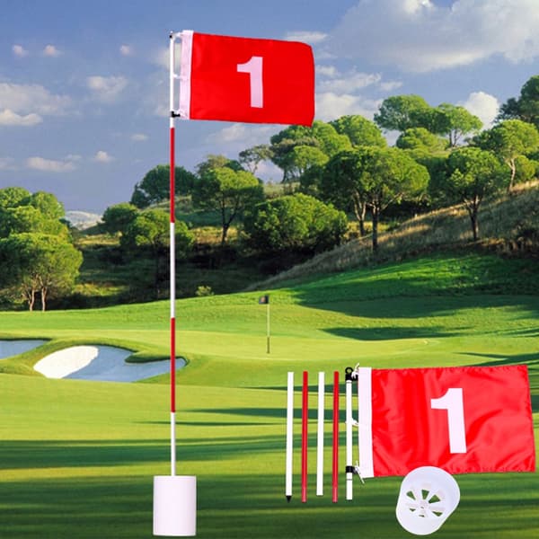 [RM]Golfs Pin Flaggor Hål Kopp Set Golfs Øvelse Putting Green Flagg og Hullkopp