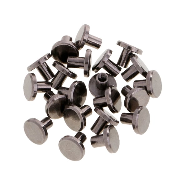 20 set 8 mm runda nitar Skruvbultar Chicago Screws Leather Craft Black