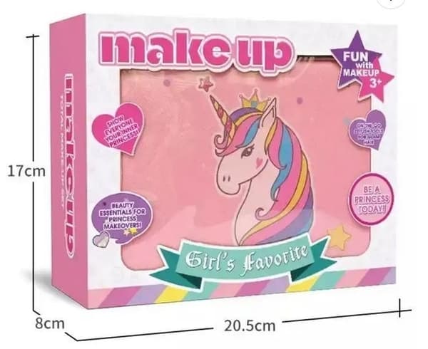 Enhjørning makeup sæt til børn, makeupsæt til børn, makeuptaske, makeupsæt til piger 3+ år[RM] 150