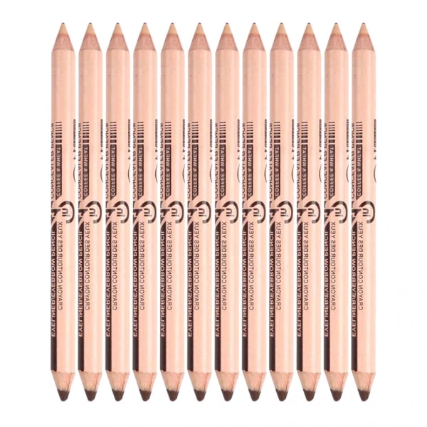 12 stycken 2 i 1 penna Eyeliner Penna + Concealer Pencil Tool Set Makeup #1