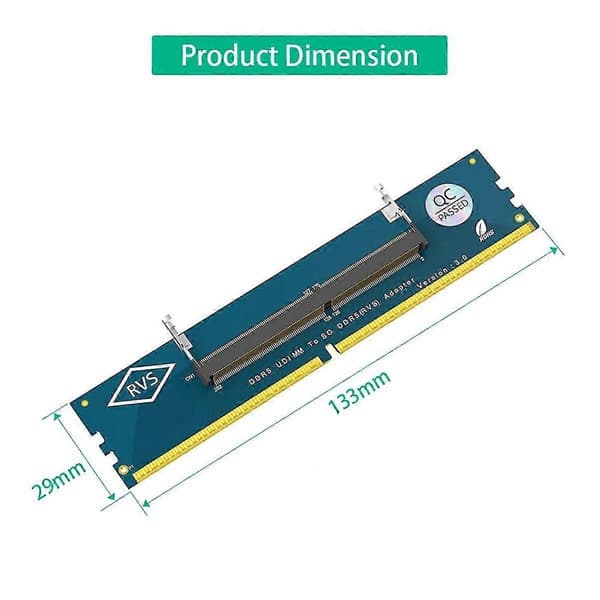 Bærbar DDR5 RAM til SO DDR5 U-DIMM Desktop Adapterkort, Hukommelsestester SO DDR5 til DDR5 U-DIMM Konverter