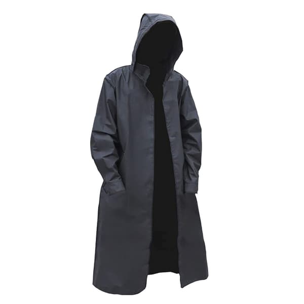 [RM]COS Halloween Kostume Sort Trenchcoat + Handsker - Størrelse S