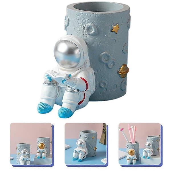 Astronaut Pennholder Pennelagring Skrivebordsorganisator Borddekorasjon Multi Multi 11.5X9cm