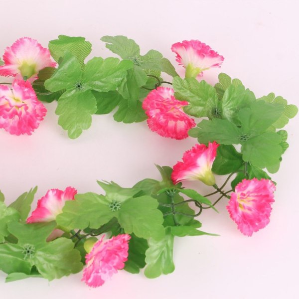 2x Konstgjord Sidenros Blomma Murgröna Vinranka Hänge Bröllopsdekor Mörkrosa