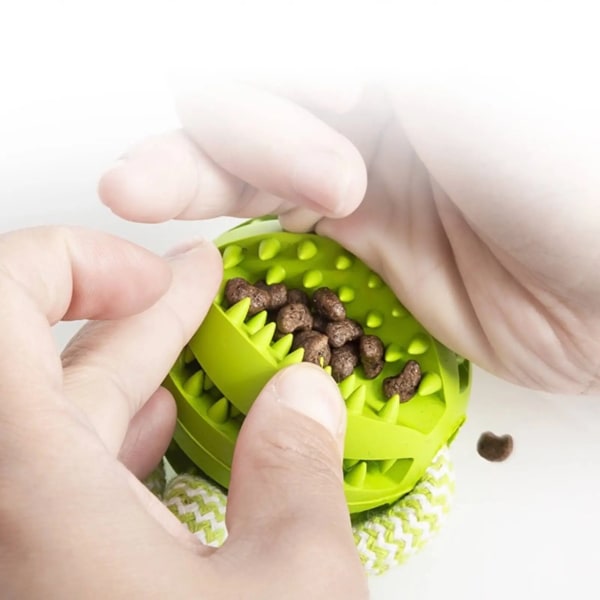 Hundleksaker Bollar Interaktiva Godisrep Gummibollar med Läckerfunktion green