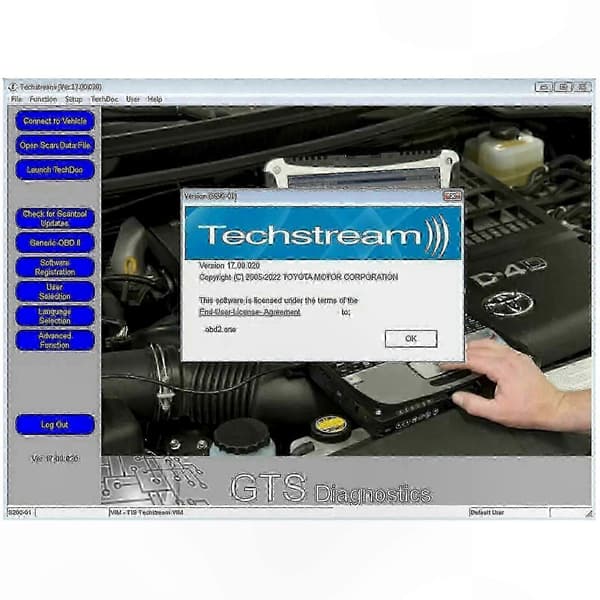 OBD2 Scanner Værktøj J2534 Diagnostisk Kabel til Techstream V18.00.008 Software 26s Adapter