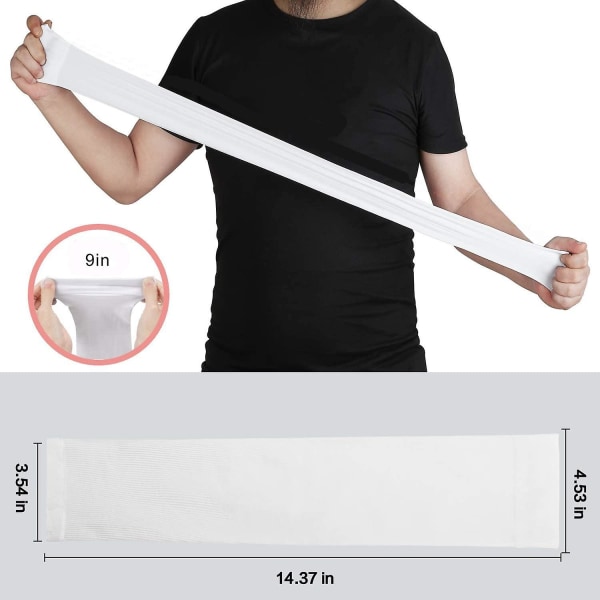 Arm Sleeves för män och kvinnor, Ärmar för att täcka armar för män och kvinnor 4-par White