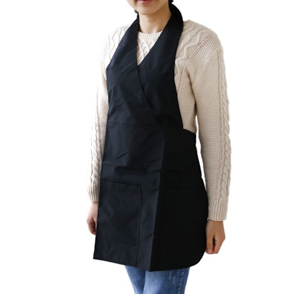 86cm Frisör Klippkappa Salong Stylist Skönhet Förkläde Hårklippningsduk Svart 2x