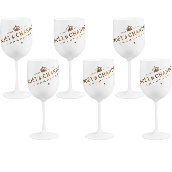 500ml Moet Champagne Flutes Glass Plast Akryl Champagne Glas Vinglas WHITE 6PCS