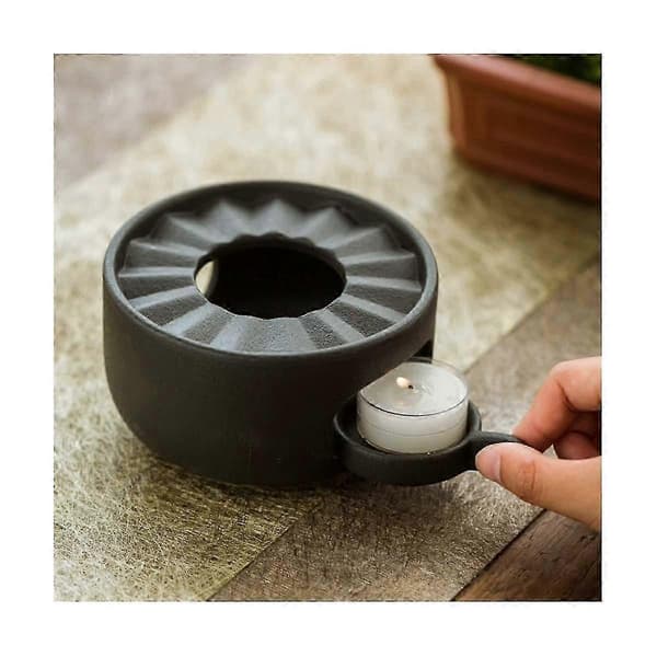 Ceramic Teapot Warmer with Spoon Coffee and Tea Warmer with Candle Holder for Heating Coffee Warmer
