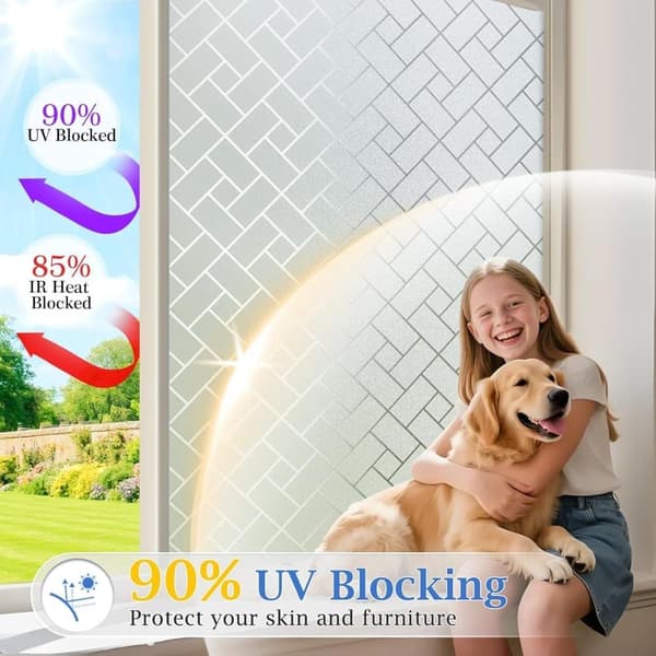 [RM][RM]Frosted Static Window Film 2M/5M/10M Privacy UV Protection Heat Control 40x200cm