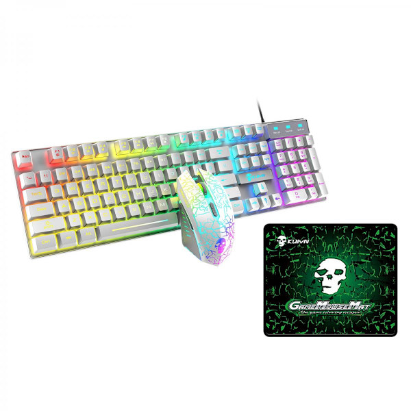 Regnbåge Svart Regnbågsbelyst Trådbunden USB RGB Bakgrundsbelyst Tangentbord Mus Set