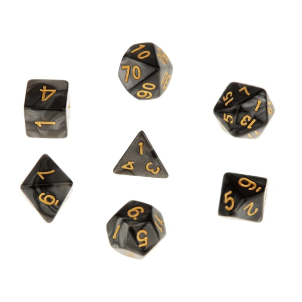7x polyedriska tärningar för dungeons and dragons bordsspel + tärningskopp #3